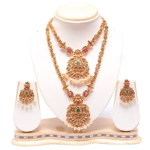 Golden Laxmi Alloy Necklace Sets For Women