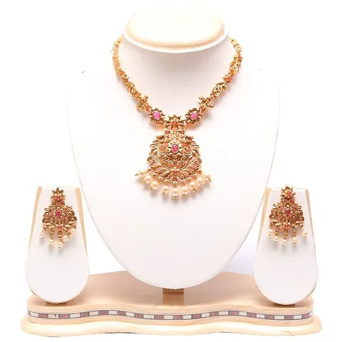 Traditional Alloy Gold Plated Necklace Set