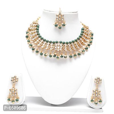 kundan and pearl necklace set-thumb0
