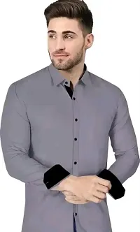 Classic Cotton Spandex Solid Formal Shirts for Men-thumb1