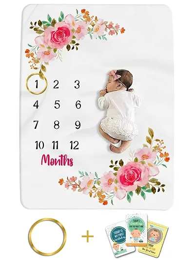 Monthly Milestone Printed Bedsheet for Babies
