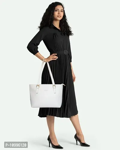 Warbler Handbag For Women's And Girl's | Ladies Purse Faux Leather Handbag | Woman Gifts | Travel Purse Handbag White RRC-0009-WH-thumb2