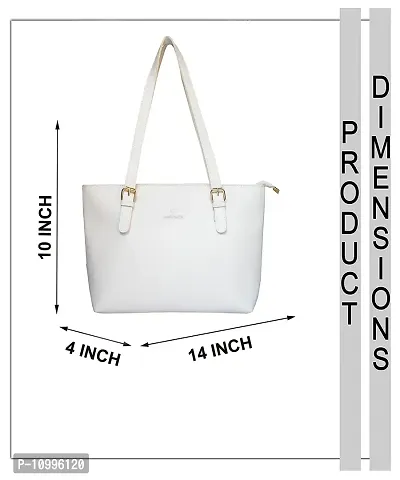 Warbler Handbag For Women's And Girl's | Ladies Purse Faux Leather Handbag | Woman Gifts | Travel Purse Handbag White RRC-0009-WH-thumb4