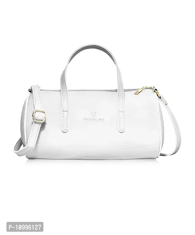 Warbler Handbag For Women's And Girl's | Ladies Purse Faux Leather Handbag | Woman Gifts | Travel Purse Handbag White RRC-0007-WH-thumb0