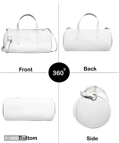Warbler Handbag For Women's And Girl's | Ladies Purse Faux Leather Handbag | Woman Gifts | Travel Purse Handbag White RRC-0007-WH-thumb5
