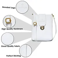Warbler Sling Bag For Women's And Girl's | Ladies Purse Faux Leather Sling | Woman Gifts | Travel Purse Sling Bag White RRC-0001-WH-thumb4