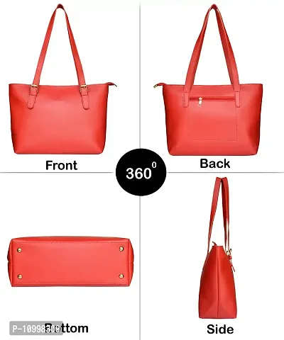 Warbler Handbag For Women's And Girl's | Ladies Purse Faux Leather Handbag | Woman Gifts | Travel Purse Handbag Red RRC-0009-RD-thumb3