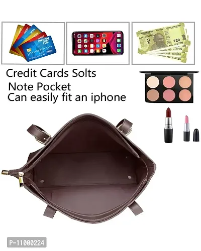 Warbler Handbag For Women's And Girl's | Ladies Purse Faux Leather Handbag | Woman Gifts | Travel Purse Handbag Brown RRC-0009-BN-thumb5