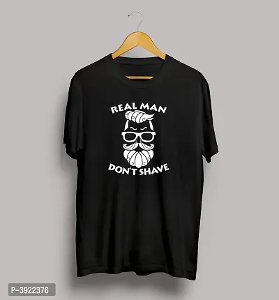 Men's Printed Half Sleeve T-Shirt-Black