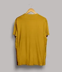 Men's Yellow Cotton Printed Round Neck Tees-thumb1