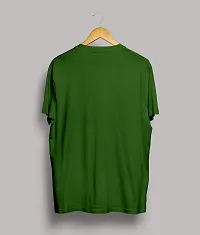 Men's Green Cotton Printed Round Neck Tees-thumb1