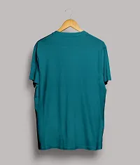 Men's Blue Cotton Printed Round Neck Tees-thumb1