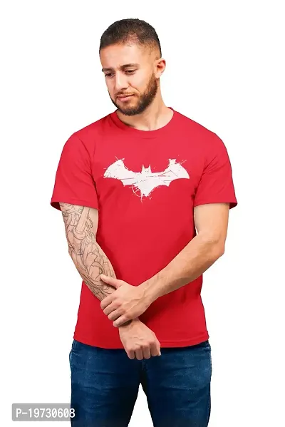 THE ELEGANT FASHION 100% Cotton Half Sleeves Round Neck Batman Printed T-Shirt for Men