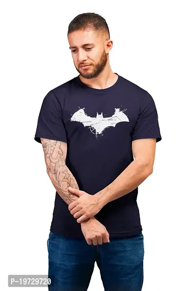 THE ELEGANT FASHION 100% Cotton Half Sleeves Round Neck Batman Printed T-Shirt for Men