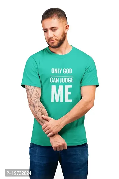 THE ELEGANT FASHION Mens 100% Cotton Round Neck Half Sleeves T Shirt For Boys ,Mens Attitude, Trending, Quotes Tshirts Half Sleeve Round Neck Regular Fit For Office, Gym Only God Can Judge Me Printed T-Shirt