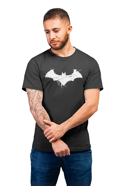 THE ELEGANT FASHION 100% Cotton Half Sleeves Round Neck Batman Printed T-Shirt for Men