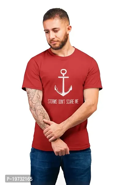 THE ELEGANT FASHION Men`s 100% Cotton Half Sleeve Round Neck Anchor Printed T-Shirt Tshirts for Men Clothing Gents Stylish Tees Cotton Regular Branded T-Shirt Latest Collection Men's Cotton Half Sleeve Anchor Printed T-Shirt-thumb0