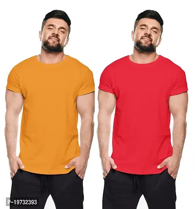 THE ELEGANT FASHION Men`s 100% Cotton Half Sleeve Plain Round Neck Men's Plain Solid Regular Fit Pure Cotton Casual Wear T-Shirt Wear Solid Regular Fit Cotton T-Shirt-thumb0