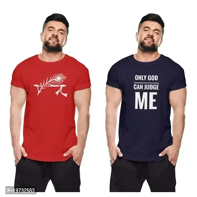 THE ELEGANT FASHION Men's T-Shirt 100% Cotton Half Sleeve, Round Neck T-Shirts with Thoughtful Quotes Combo of T-Shirt (Pack of 2)