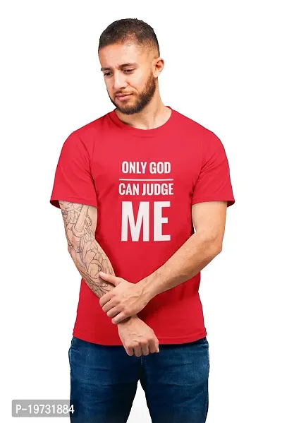 THE ELEGANT FASHION Mens 100% Cotton Round Neck Half Sleeves T Shirt For Boys ,Mens Attitude, Trending, Quotes Tshirts Half Sleeve Round Neck Regular Fit For Office, Gym Only God Can Judge Me Printed T-Shirt