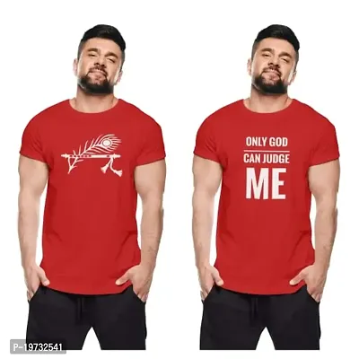 THE ELEGANT FASHION Men's T-Shirt 100% Cotton Half Sleeve, Round Neck T-Shirts with Thoughtful Quotes Combo of T-Shirt (Pack of 2)-thumb0