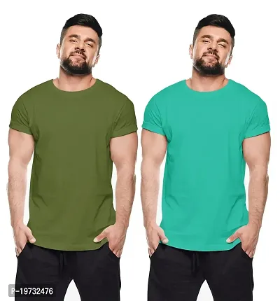 THE ELEGANT FASHION Men`s 100% Cotton Half Sleeve Plain Round Neck Men's Plain Solid Regular Fit Pure Cotton Casual Wear T-Shirt Wear Solid Regular Fit Cotton T-Shirt