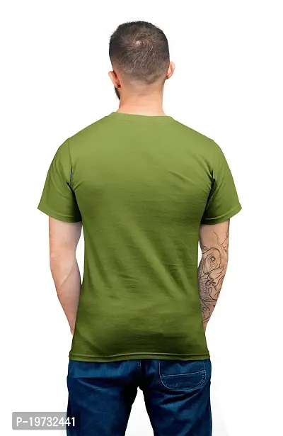 THE ELEGANT FASHION Men's T-Shirt 100% Cotton Half Sleeve Round Neck T-Shirts for Men with Thoughtful Quotes (M, OliveMustard)-thumb2