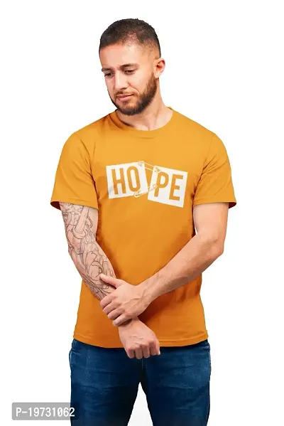 THE ELEGANT FASHION 100% Cotton Half Sleeves Round Neck Hope Printed T-Shirt for Men?