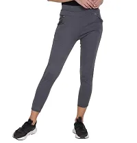 THE ELEGANT FASHION Stretchable Trouser Pants High Waist Ankle Length Stylish Lycra Track Pant Women's Dotted Trouser (Free Size) Grey-thumb3