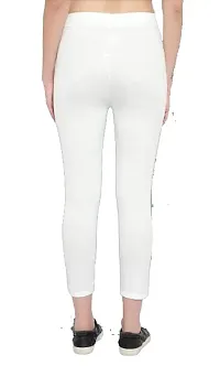 THE ELEGANT FASHION Stretchable Trouser Pants High Waist Ankle Length Stylish Lycra Track Pant Women's Chino Plane Pants(Free Size) (White)-thumb1