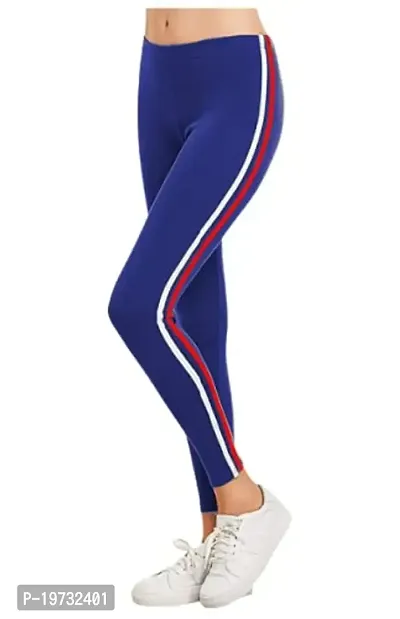 DELIGHT HUB Gym wear Leggings Ankle Length Free Size Combo Workout Trousers  | Stretchable Striped Jeggings