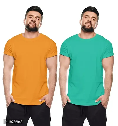 THE ELEGANT FASHION Men`s 100% Cotton Half Sleeve Combo Plain Round Neck Men's Plain Solid Regular Fit Pure Cotton Casual Wear T-Shirt Wear Solid Regular Fit Cotton T-Shirt