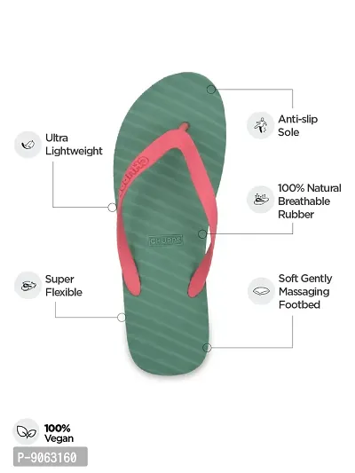 CHUPPS Women/Girl's Banana Leaf Natural Rubber Flip Flops Slippers, Comfortable  Ultra-Light, Waterproof, Odour-Free, Non-Slip Thong-thumb5
