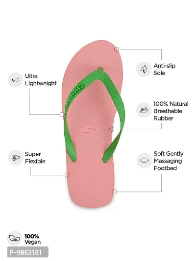 CHUPPS Women/Girl's Banana Leaf Natural Rubber Flip Flops Slippers, Comfortable  Ultra-Light, Waterproof, Odour-Free, Non-Slip Thong-thumb5