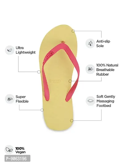 CHUPPS Women/Girl's Banana Leaf Natural Rubber Flip Flops Slippers, Comfortable  Ultra-Light, Waterproof, Odour-Free, Non-Slip Thong-thumb5