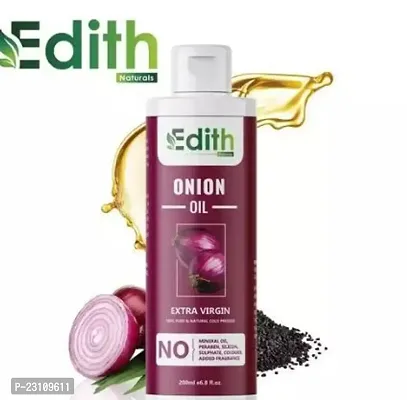 Onion Oil - Black Seed Onion Hair Oil - With Comb Applicator - Controls Hair Fall - No Mineral Oil, Silicones, Cooking Oil And Synthetic Fragrance Hair Oil Pack Of 1, Capacity- 200ML
