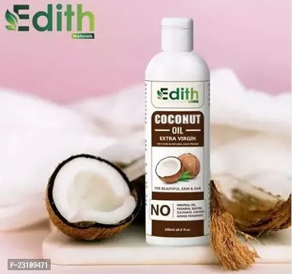 Edith Cold Pressed Coconut Non Sticky Hair Oil For Stronger, Thicker And Glossier Hair, Moisturizer And Softener For Hair  Oil Pack Of 1, Capacity- 200ML