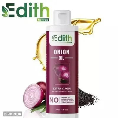 Onion Oil - Black Seed Onion Hair Oil - With Comb Applicator - Controls Hair Fall - No Mineral Oil, Silicones, Cooking Oil And Synthetic Fragrance Hair Oil Pack Of 1, Capacity- 200ML