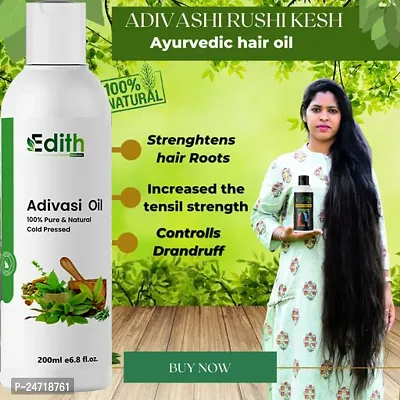 Edith Naturals Adivasi Herbal Premium quality hair oil for hair Regrowth (200 ml)