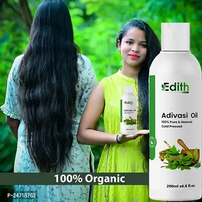 Edith Naturals Adivasi Herbal Premium quality hair oil for hair Regrowth (200 ml)-thumb0