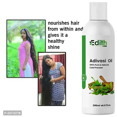 Edith Naturals Adivasi Herbal Premium quality hair oil for hair Regrowth (200 ml)