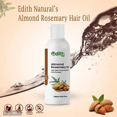 Edith Naturals Cold Pressed - Sweet Almond Rosemary Oil - For Skin  Hair Oil  (200 ml)