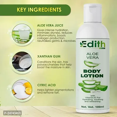 Edith Naturals Aloe Vera Skin Whitening  Brightening Hand  Body Lotion SPF - 15+-200 ml-thumb0