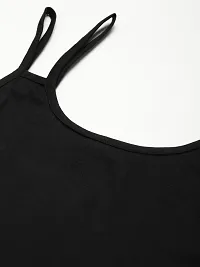 Besiva Stylish Black Cotton Solid Bikini Style Crop Top For Women-thumb3