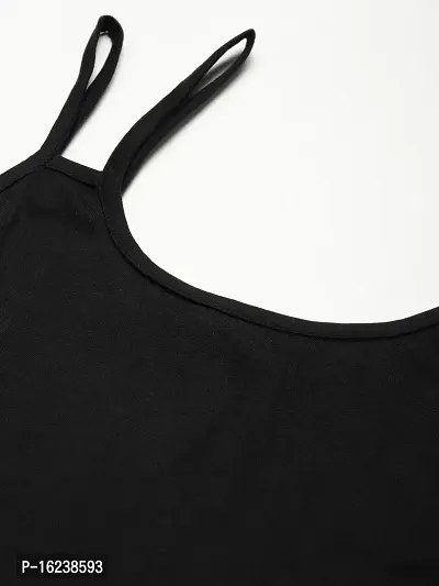 Besiva Stylish Black Cotton Solid Bikini Style Crop Top For Women-thumb4
