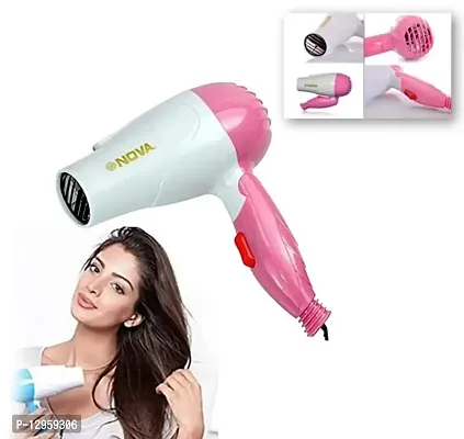 Nova NV-1290 1000W Foldable Fashion Hair Dryer (Pink)-thumb0