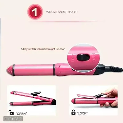 2-In-1 Ceramic Plate Essential Combo Beauty Set of Hair Straightener-thumb4