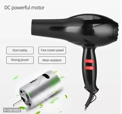 1800 Watts Professional Hair Dryer with AC Motor, Concentrator, Hot and Cold Air, 2 Speed emperature Settings with Cool Shot For both Men and Women, Black-thumb0