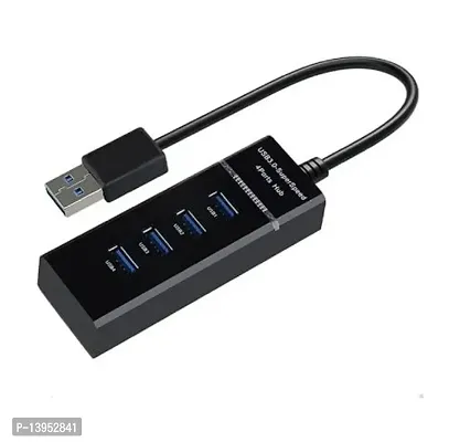 4 Port USB 3.0 Hub 4 Port 3.0 USB HUB High-Speed Portable Mini-Hub 3.0 Super Speed Multiport USB Hub  (Black)