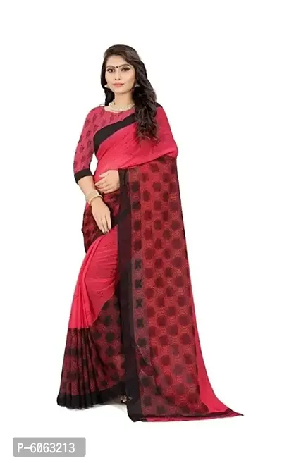 Fancy Georgette Printed Saree with Blouse piece-thumb0